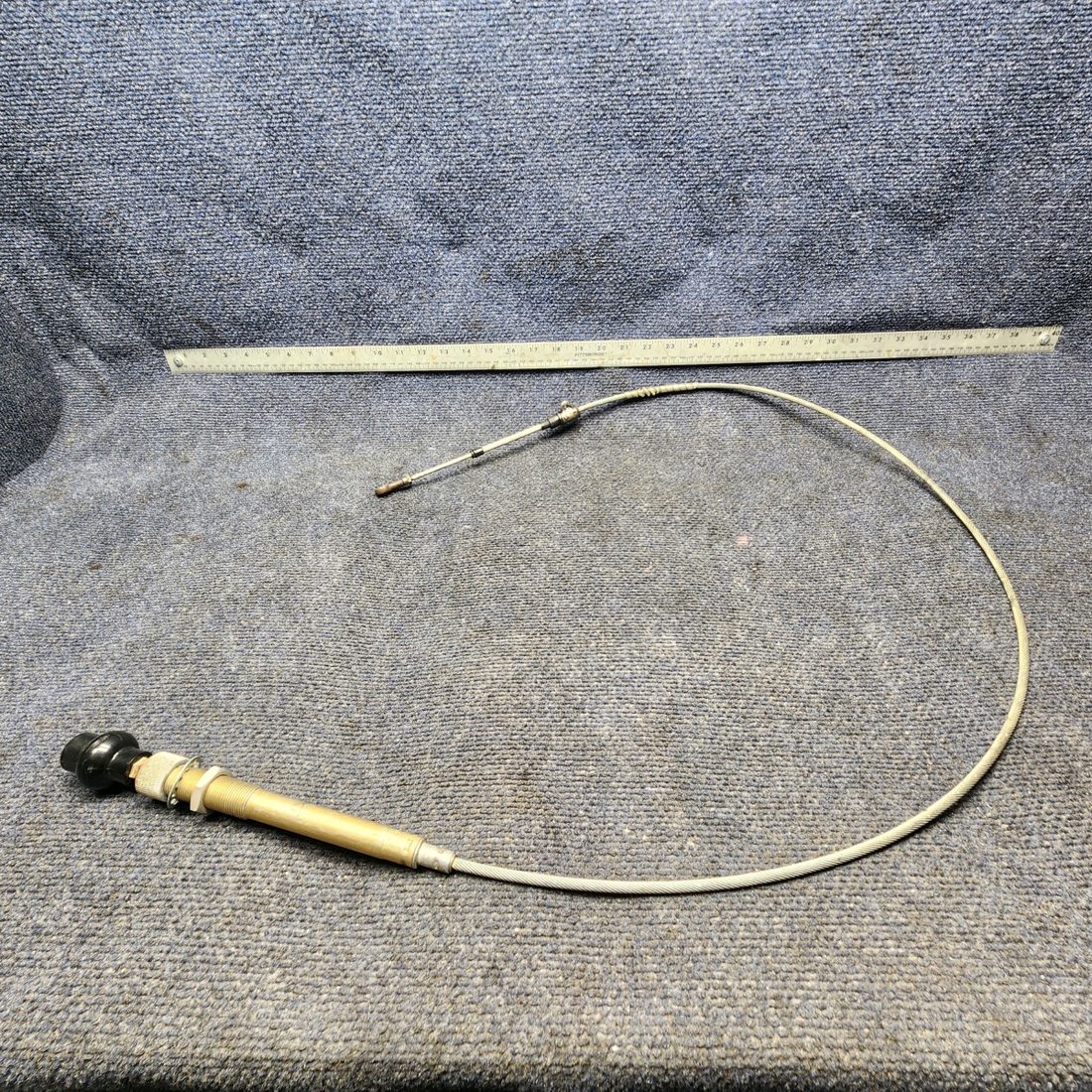 Used aircraft parts for sale, 169-940013-15 Beechcraft A24R Throttle Control Cable VERNIER (Length: 58-3/4") PLASTIC IS BROKEN SEE PHOTOS