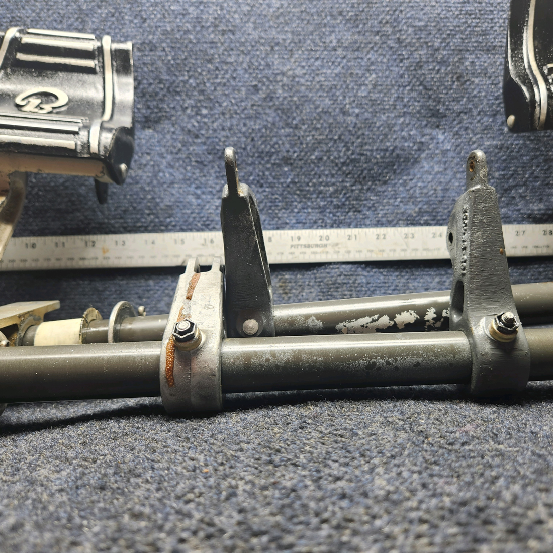 Used aircraft parts for sale, 169-524013-1 Beechcraft A23A Musketeer Custom III RUDDER PEDAL INSTALLATION ASSY