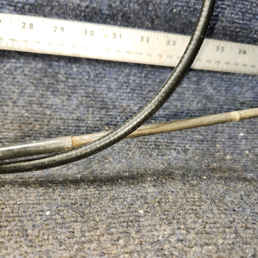 Used aircraft parts for sale, 35-944046-7 BEECHCRAFT F35 Propeller Control Cable – 52 7/8" Length