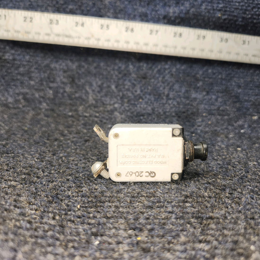 Used aircraft parts for sale, 105-250-101 Wood Electric BEECHCRAFT 95-55B Push-Button Circuit Breaker