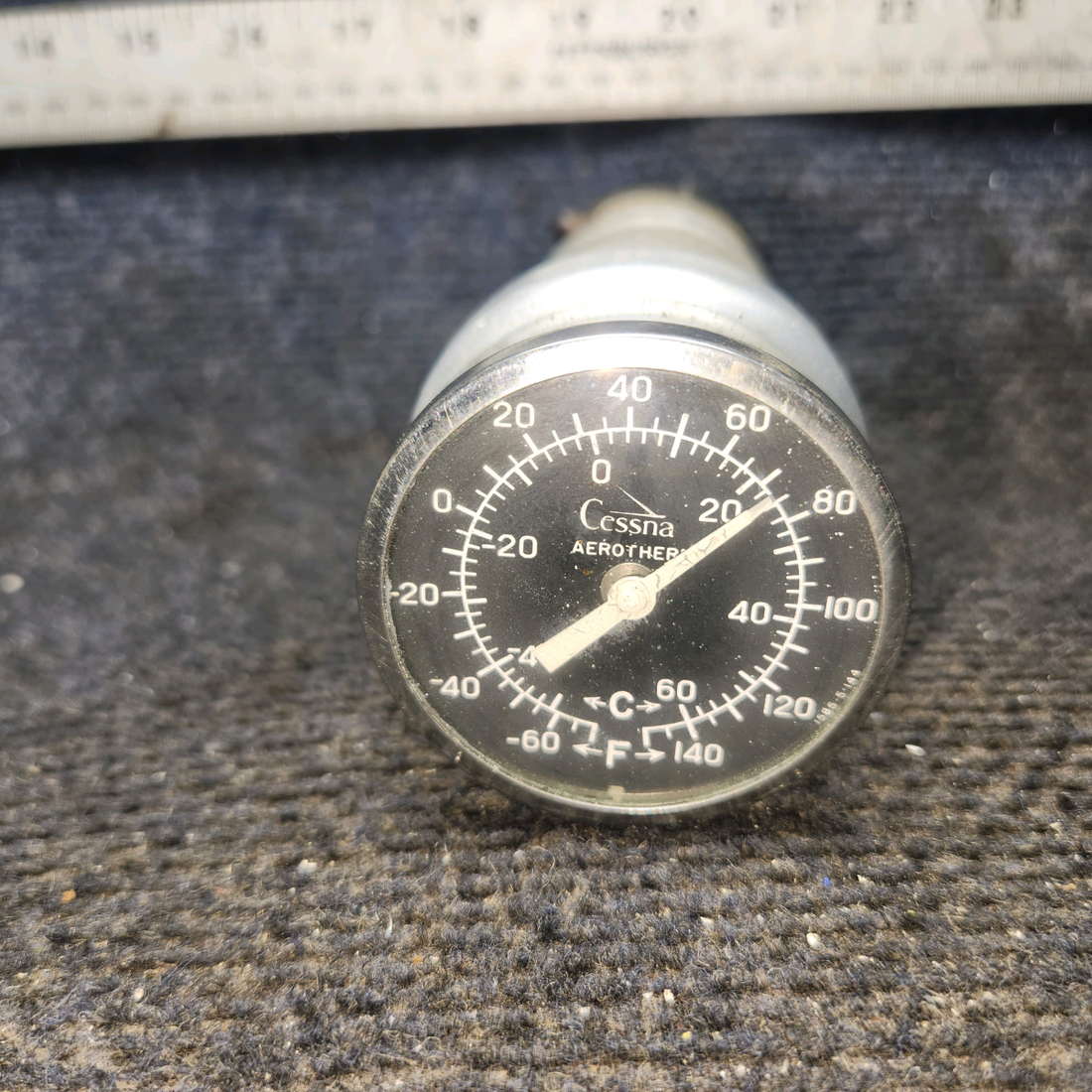 Used aircraft parts for sale, 51322-1 cessna 150G Air Temperature Gauge with Vent Outlet
