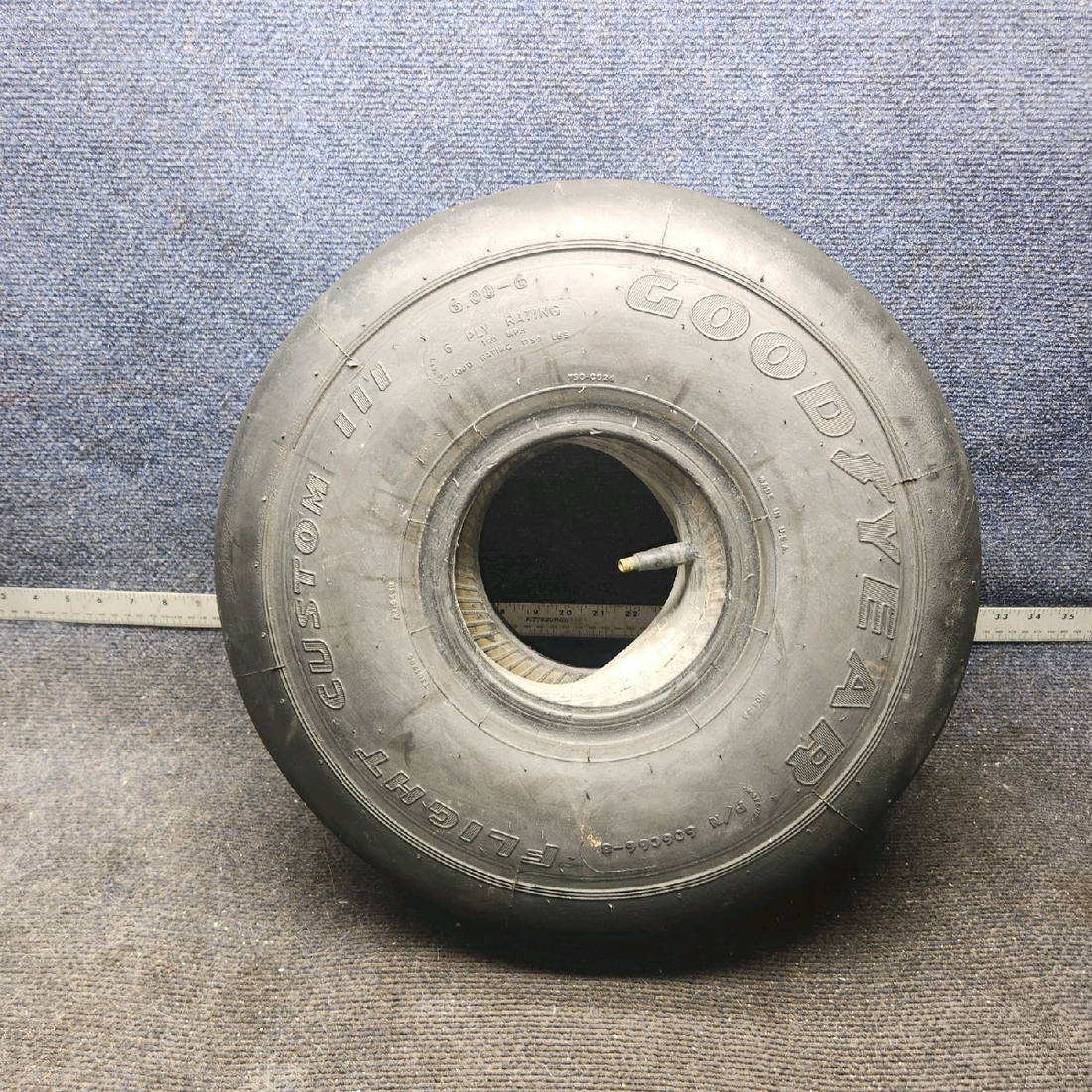 Used aircraft parts for sale, 606C66-8, 451-735 Goodyear Flight Custom III piper PA-28-181 6.00-6 6-Ply Tire w/ Tube