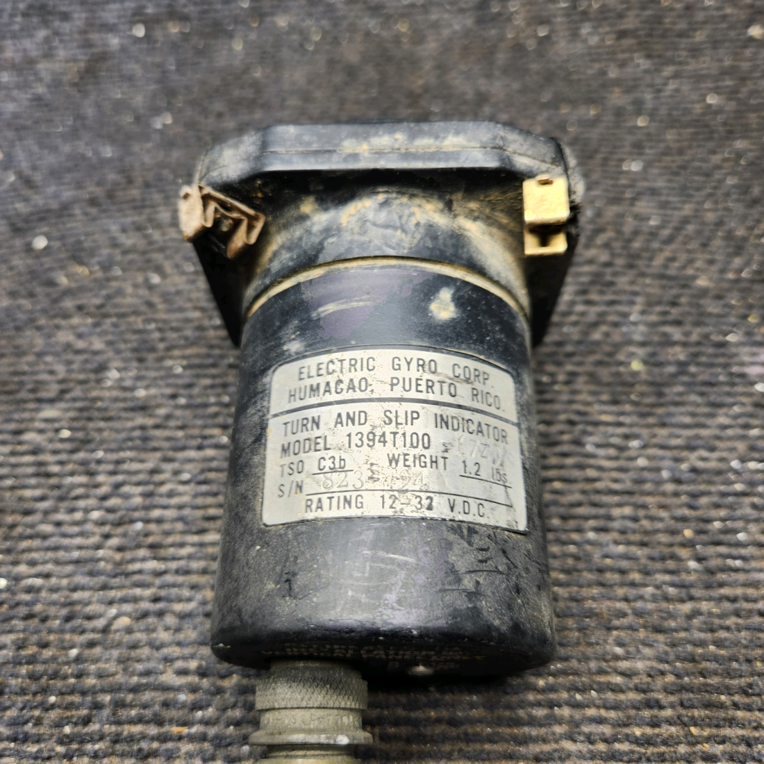 Used aircraft parts for sale, 1394T100-7Z Electric Gyro Corp cessna 150G Turn Coordinator Indicator (12-32V)