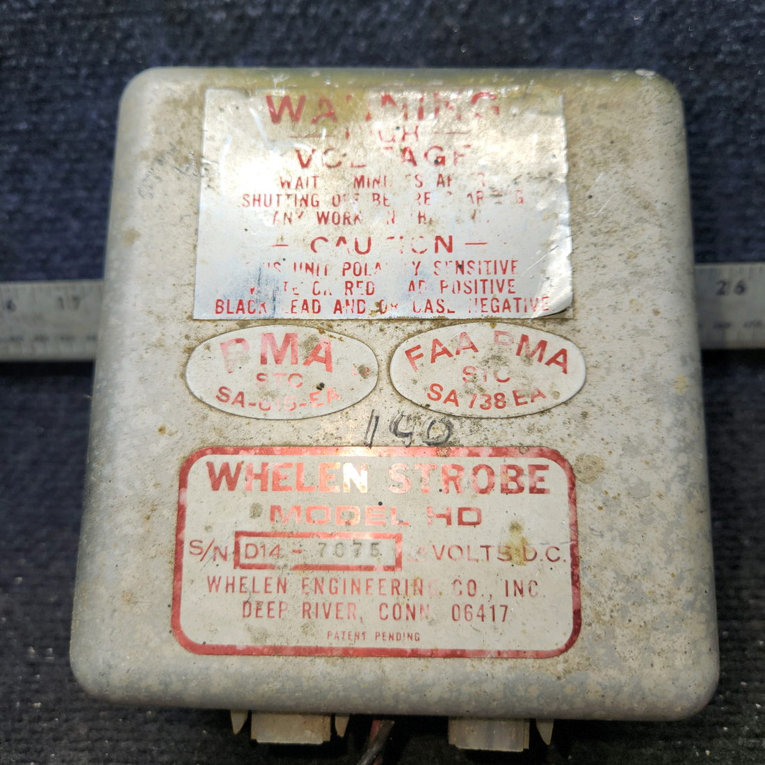 Used aircraft parts for sale, A413-T2-14DF Whelen Strobe Light Power Supply