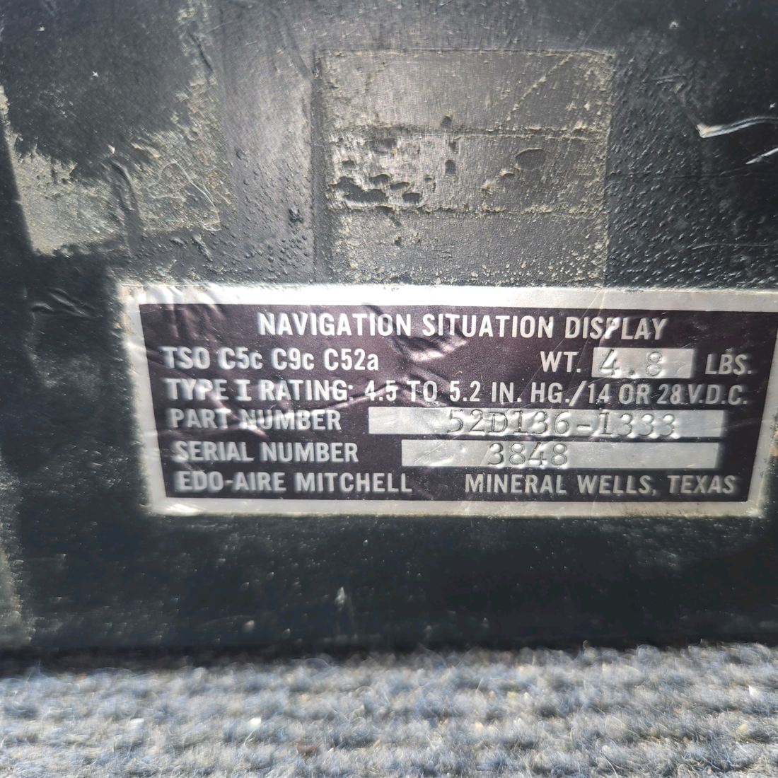 Used aircraft parts for sale, 52D136-1333 Century Flight Systems NSD 360 Cessna T210 HSI Navigation Situation Display