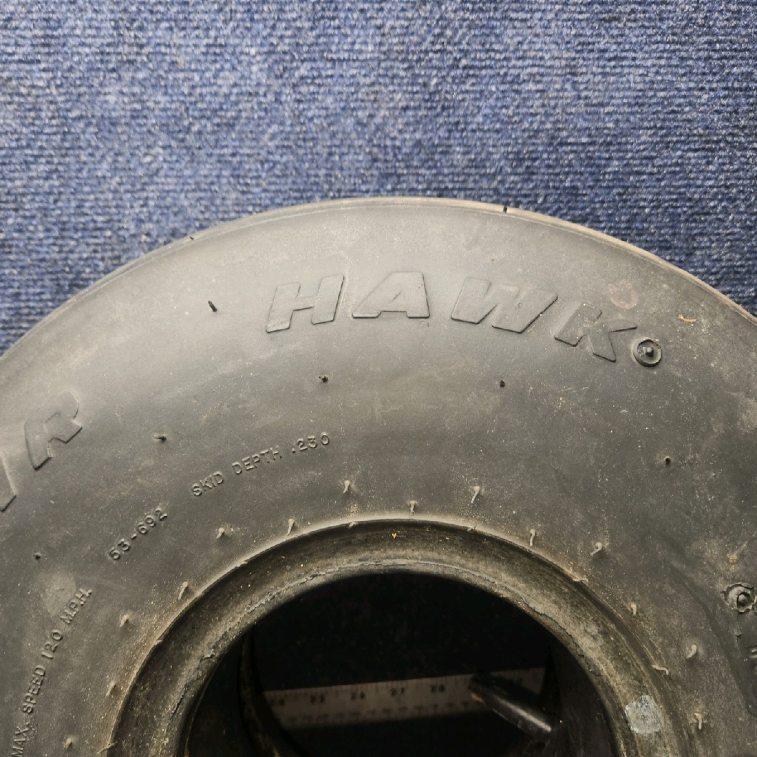 Used aircraft parts for sale, 30843 Air Hawk piper PA-28-181 6.00-6 4-Ply Type III Aircraft Tire with Tube