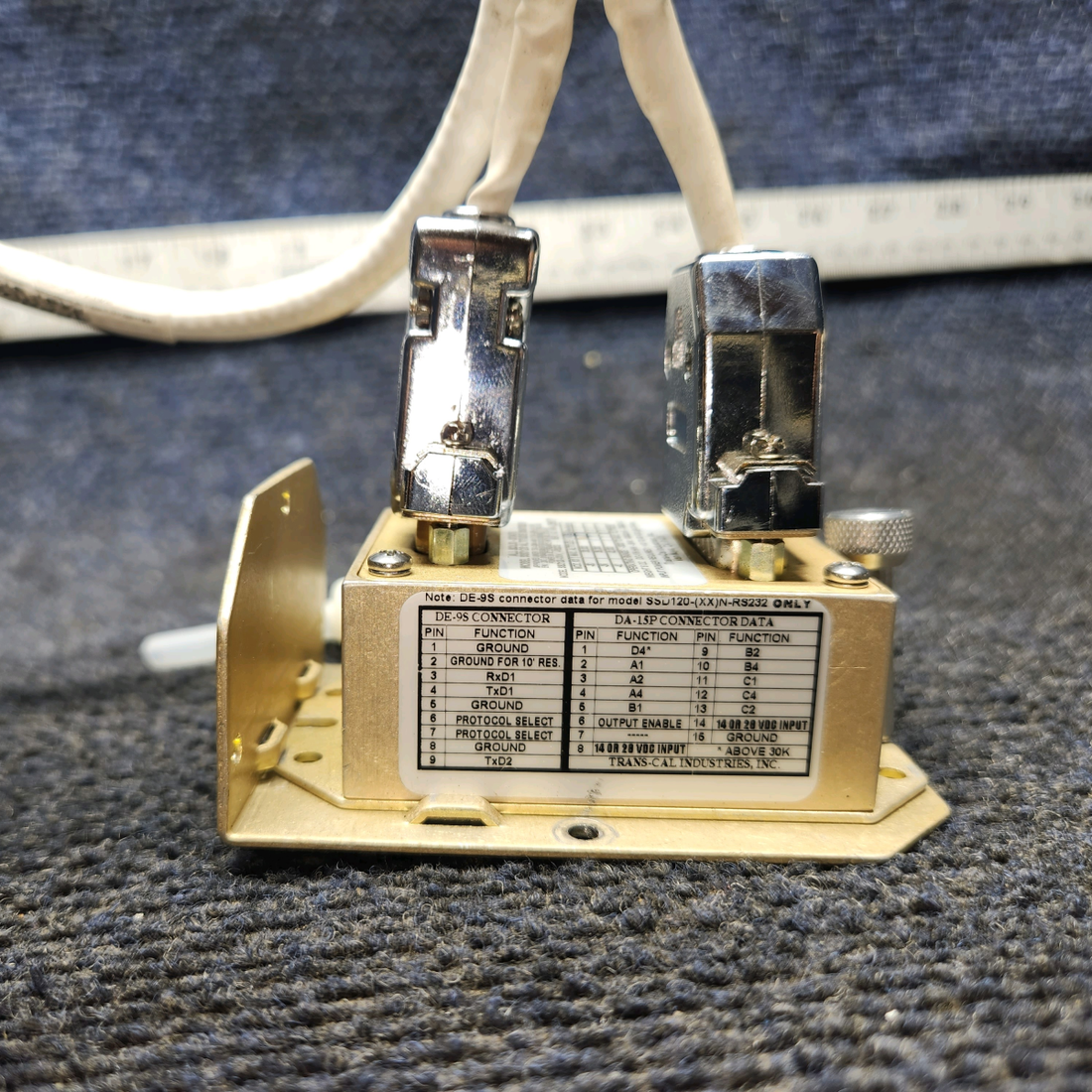 Used aircraft parts for sale, SSD-120-30N-RS232 Trans-Cal Industres, Inc SSD-120 Piper PA28-140 Solid-State Altitude Digitizer with Connectors (10–30 Volts)