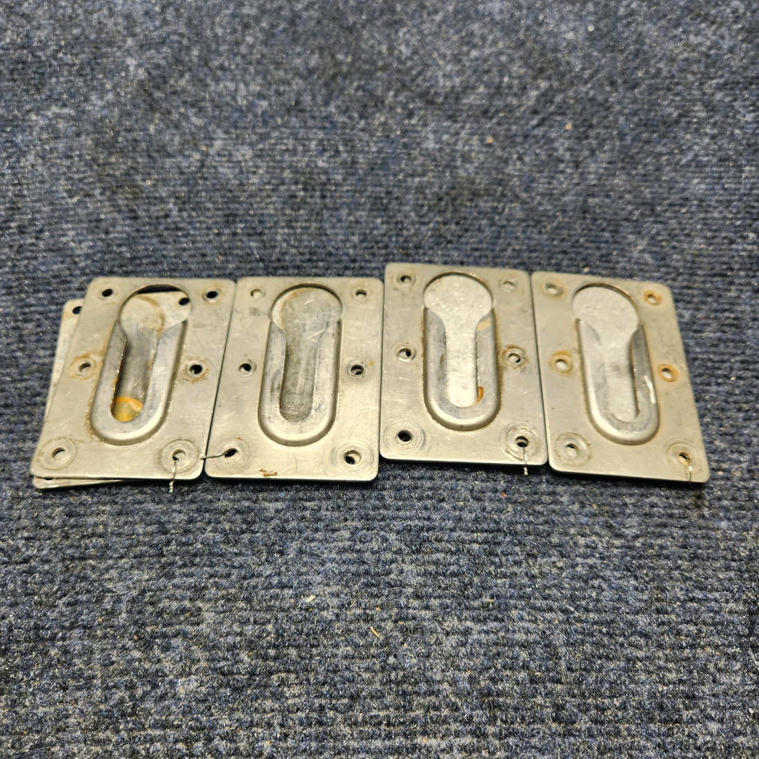 Used aircraft parts for sale, 99141-003 Piper PA32RT-300 AFT SEAT ATTACH PLATE SET WITH BACKPLATE SET OF FOUR