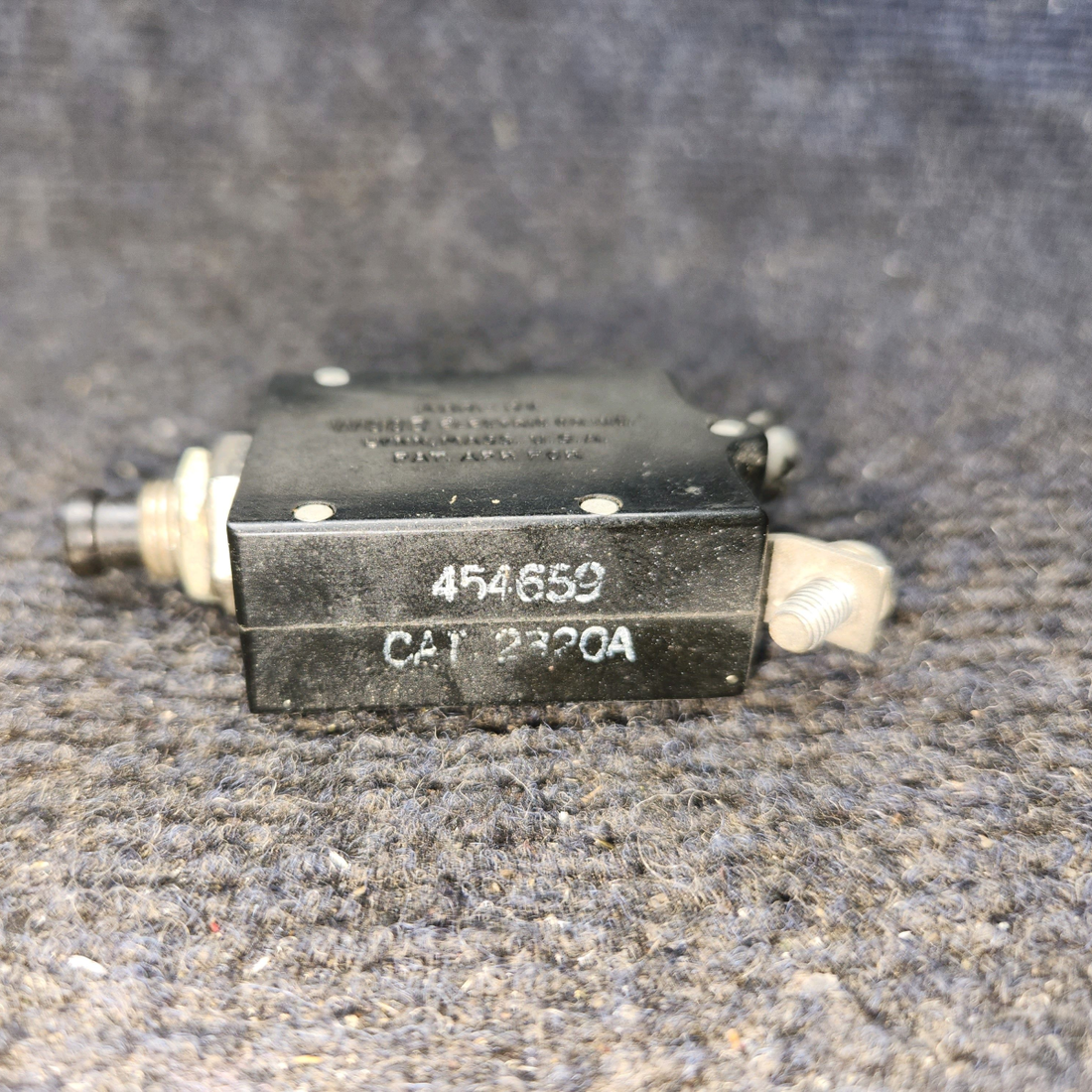 Used aircraft parts for sale, 454659 Tyco W23 Series Beechcraft F35 Circuit Breaker 20 Amps