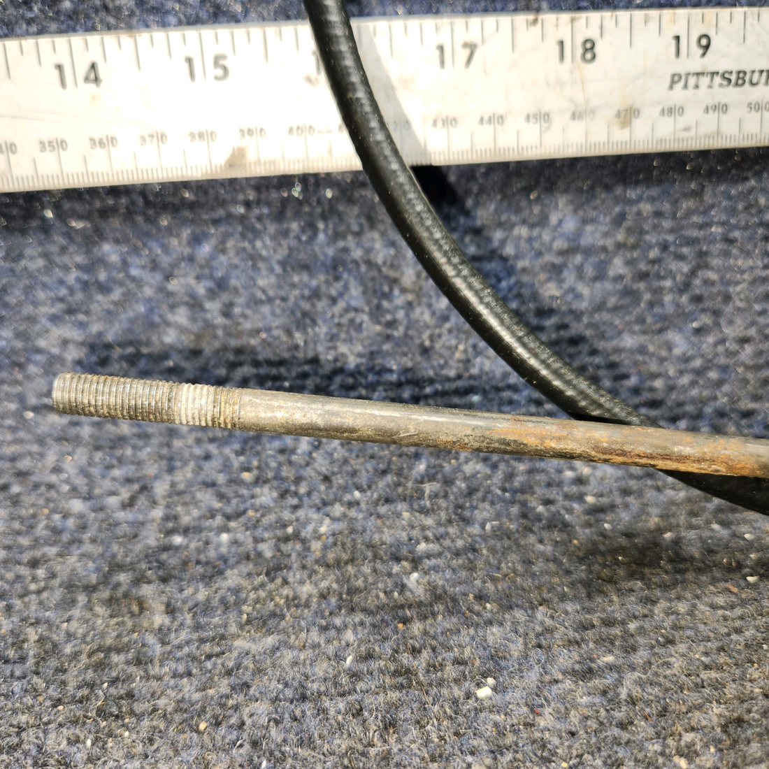 Used aircraft parts for sale, 35-944046-7 BEECHCRAFT F35 Propeller Control Cable – 52 7/8" Length