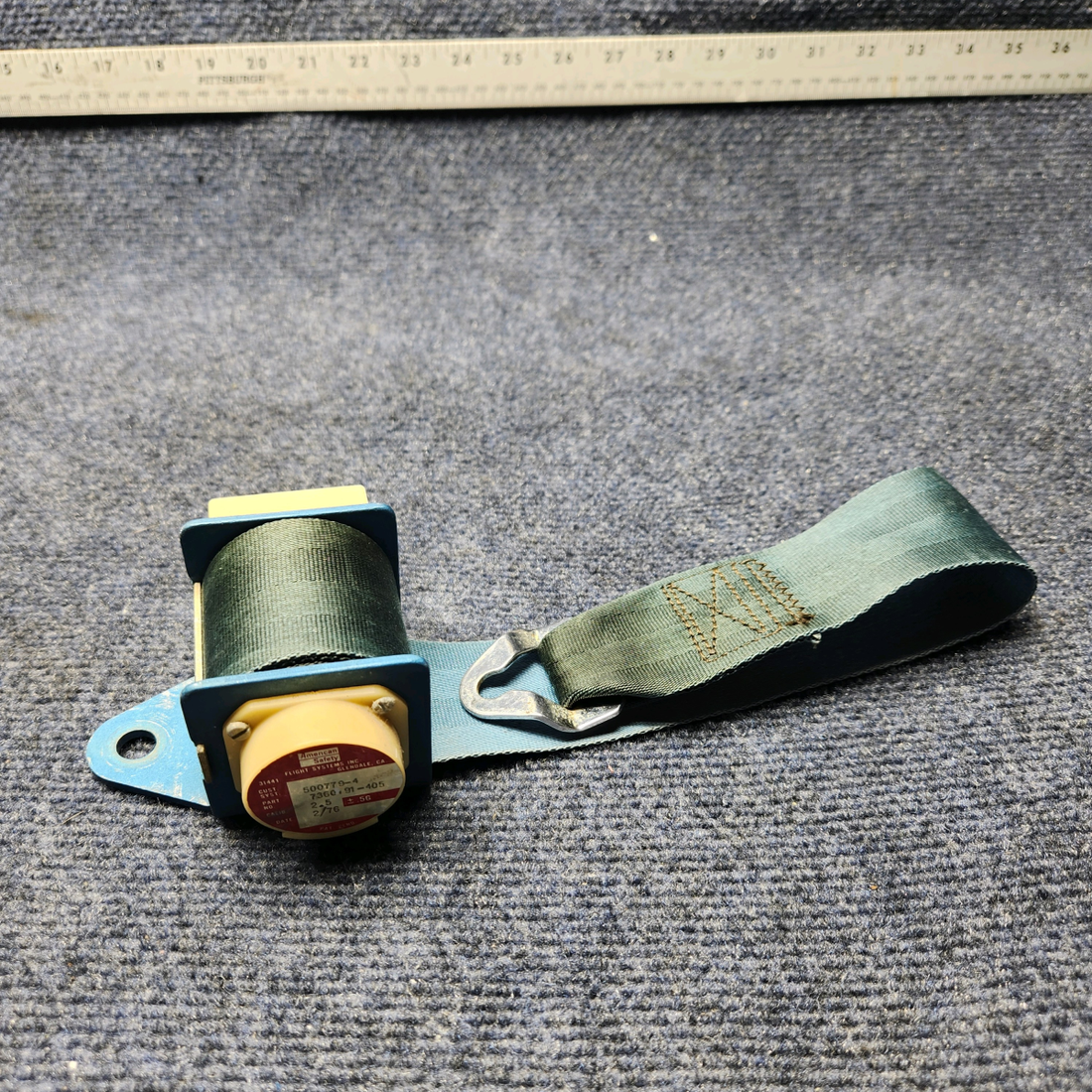 Used aircraft parts for sale, 7360191-405 America Safety Beechcraft C23 SUNDOWNER INERTIA REEL SEATBELT ASSY