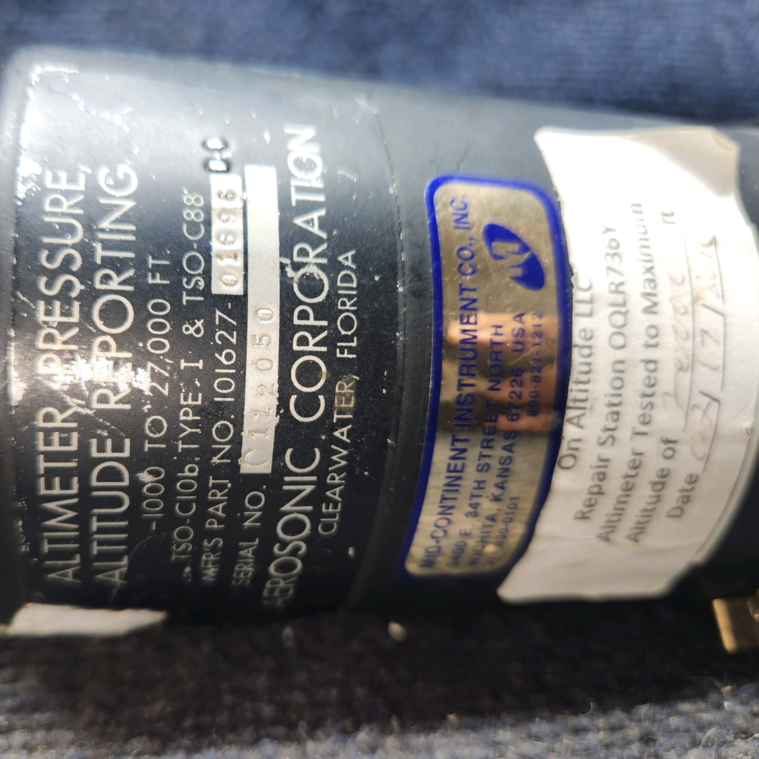 Used aircraft parts for sale, 101627-01696 Mid-Continental Altimeter/Encoder