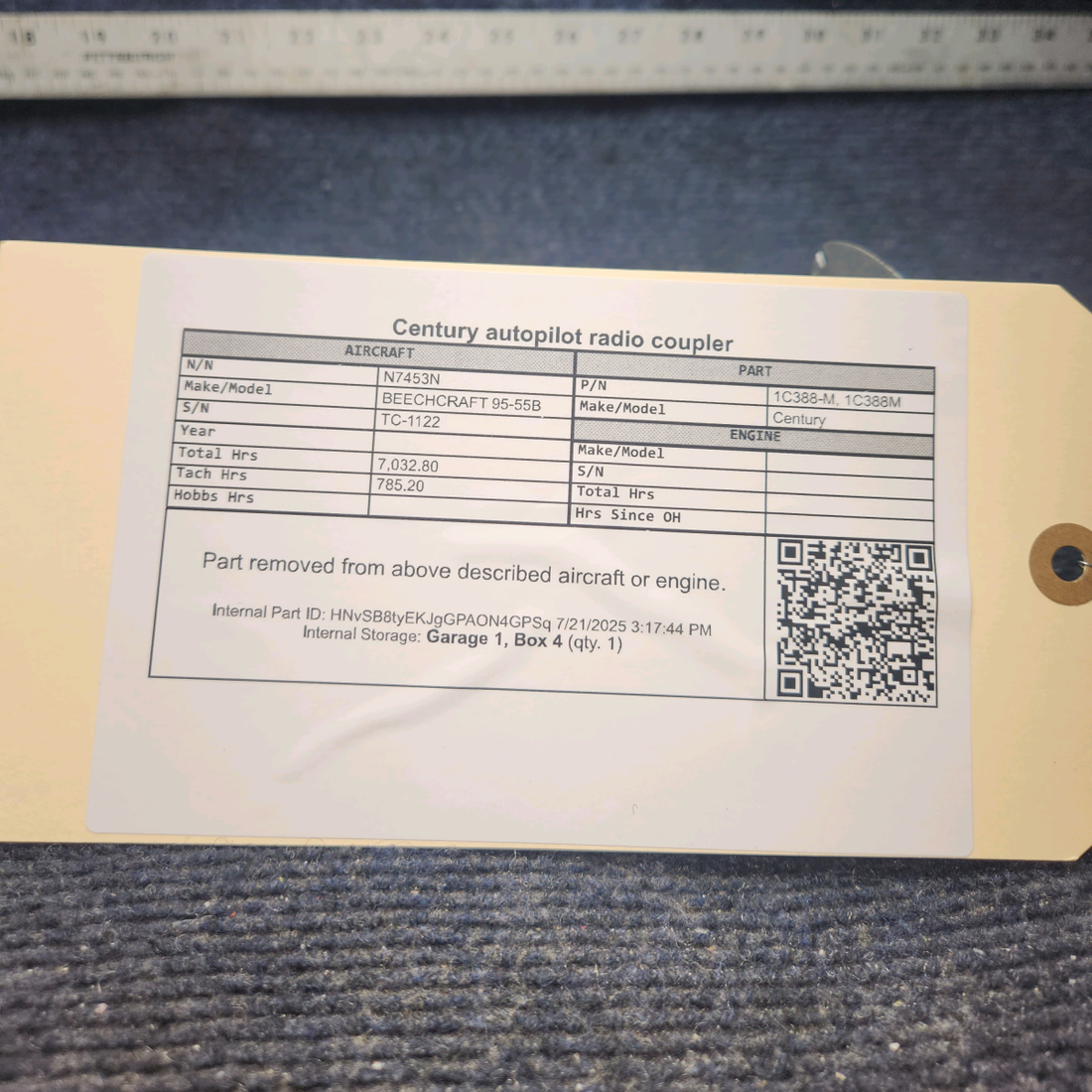 Used aircraft parts for sale, 1C388-M Century BEECHCRAFT 95-55B Radio Coupler