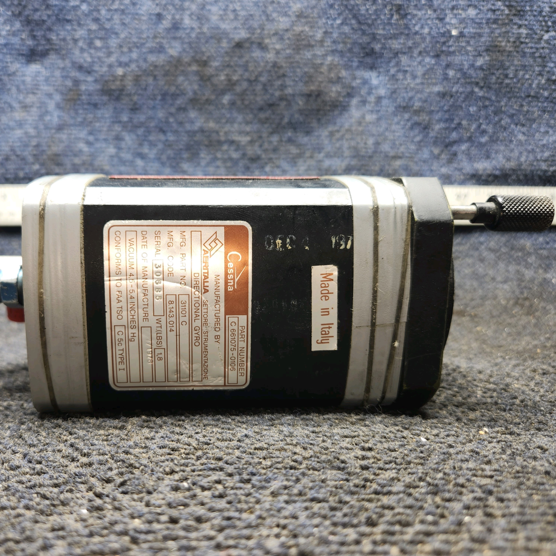 Used aircraft parts for sale, 31101 C Aeritalia cessna 150G DG Directional Gyro Indicator