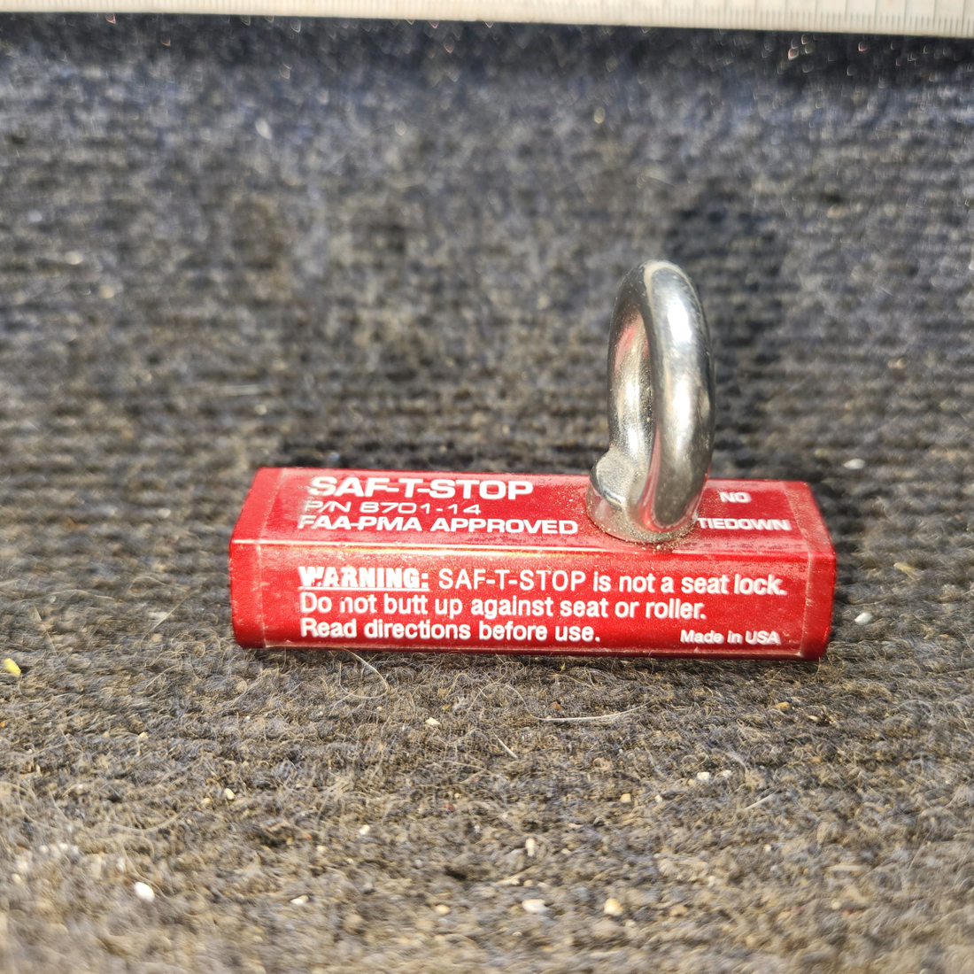 Used aircraft parts for sale, 8701-14 SAF-T-STOP cessna 172N Auxiliary Seat Stop Mechanism