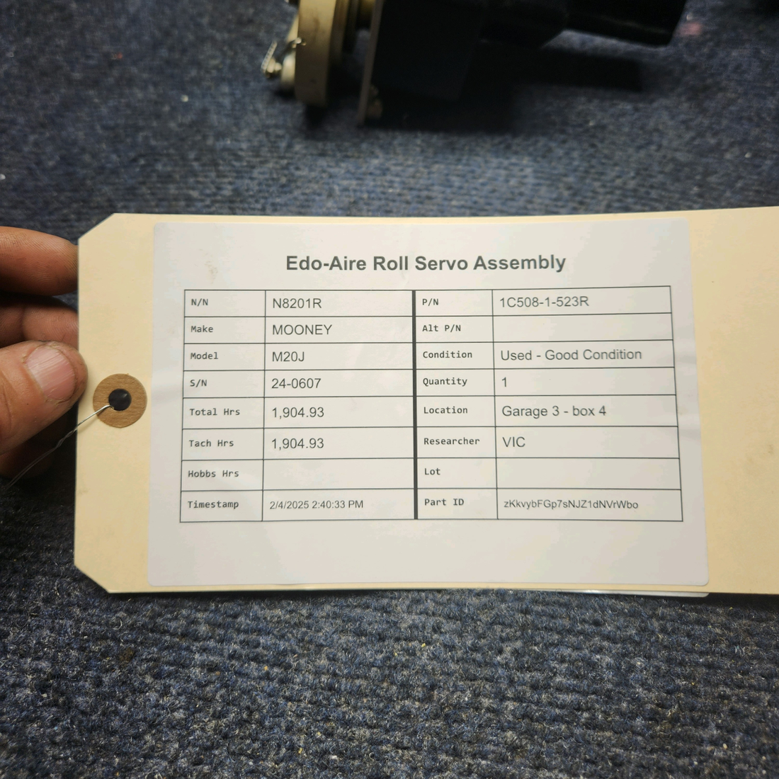 Used aircraft parts for sale, 1C508-1-523R EDO-AIRE MOONEY M20J ROLL SERVO ASSEMBLY