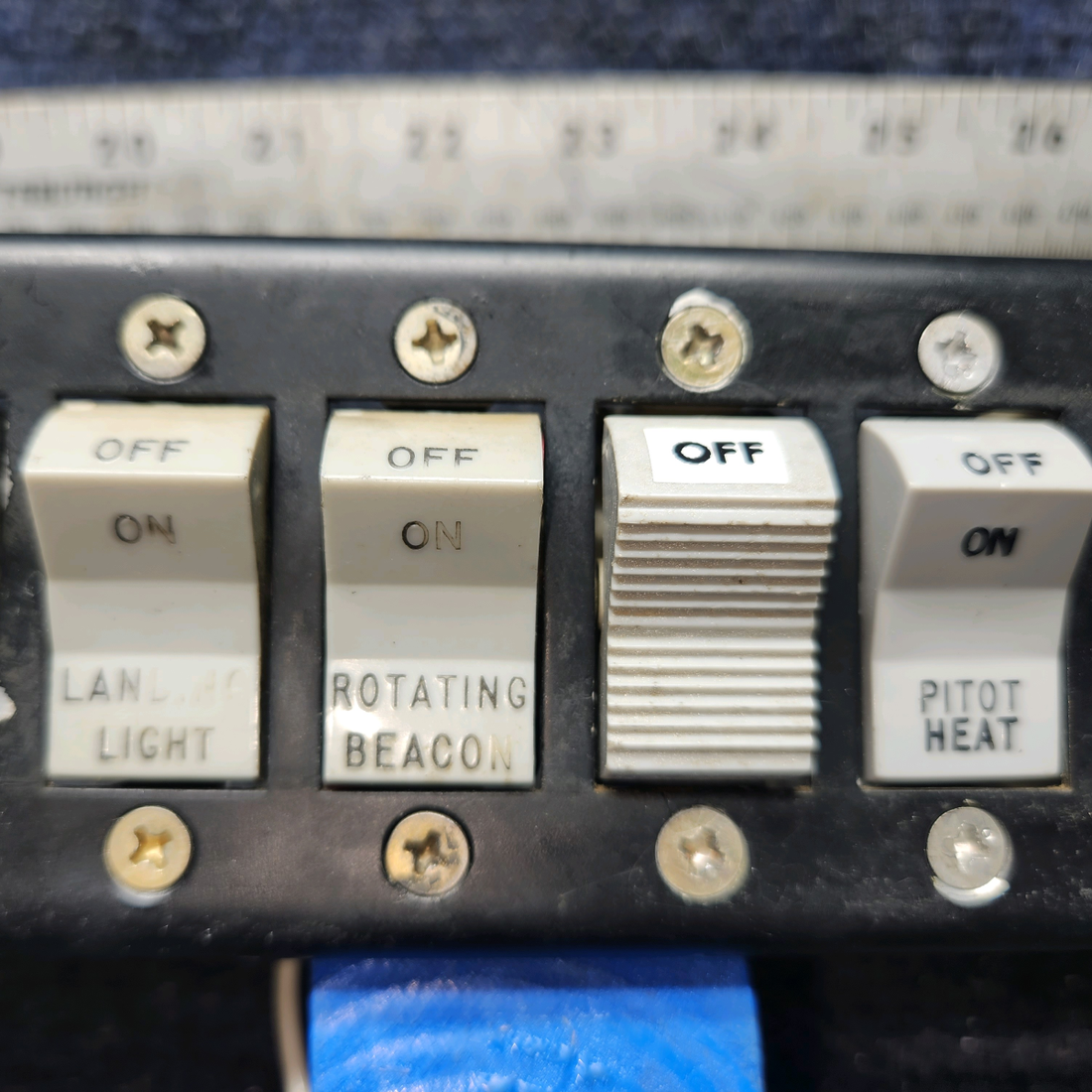 Used aircraft parts for sale, 66643-000 Piper PA28-140 Switch Panel Assembly w/ Potentiometer