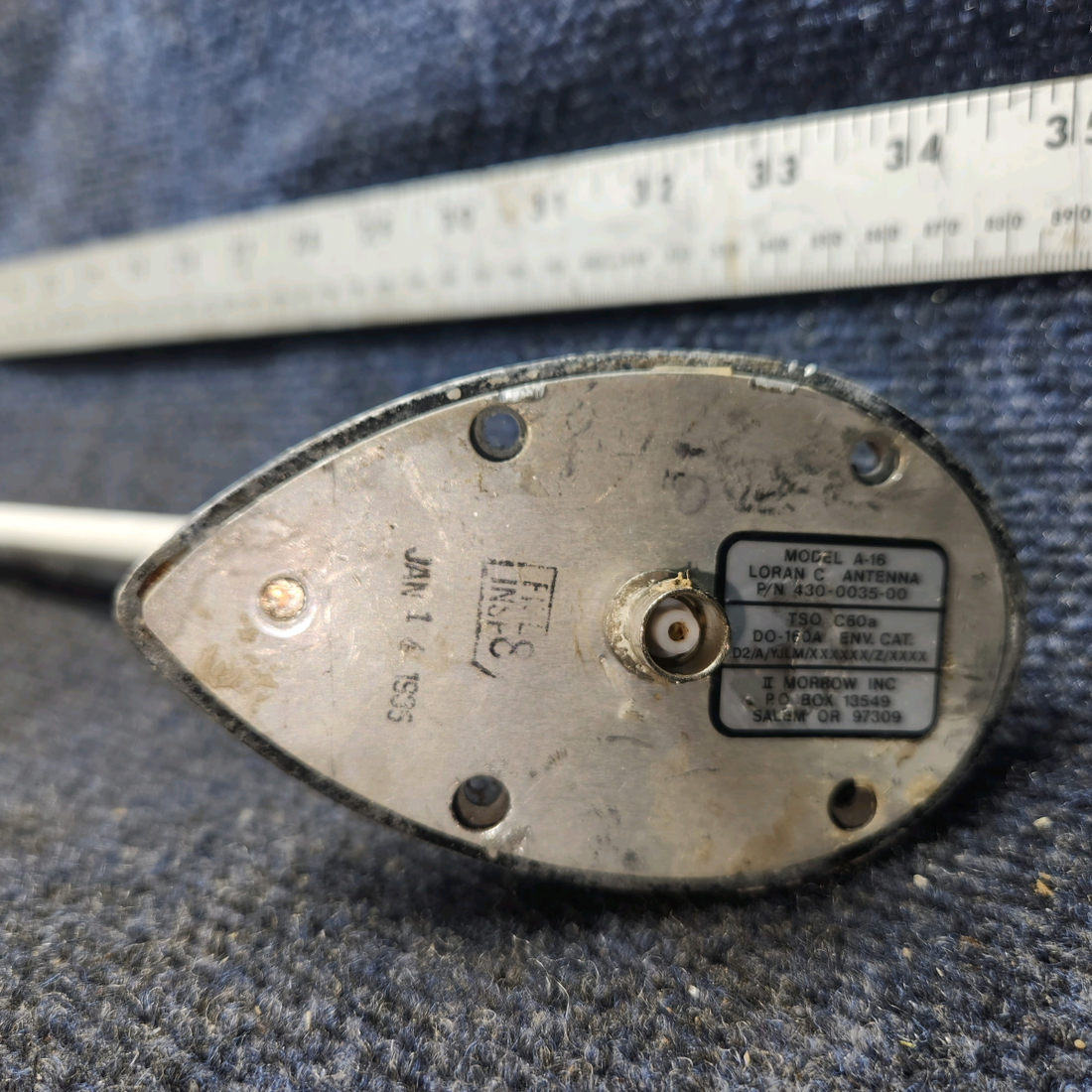 Used aircraft parts for sale, 430-0035-00 Morrow A-16 Cessna 172F Loran C Antenna