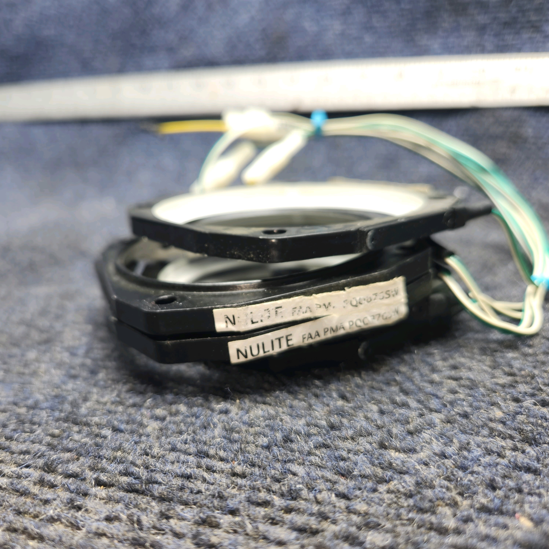Used aircraft parts for sale, PQ876SW PIPER PA-24-250 Nulite Instrument Panel Lighting Kit 3" (Standard & Cutout) Set Of Five
