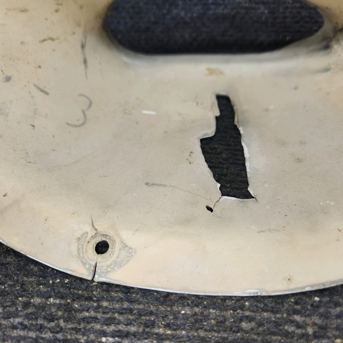 Used aircraft parts for sale, 0723605-3 Cessna 182G Wing Strut Upper Fairing LH (Worn Holes)