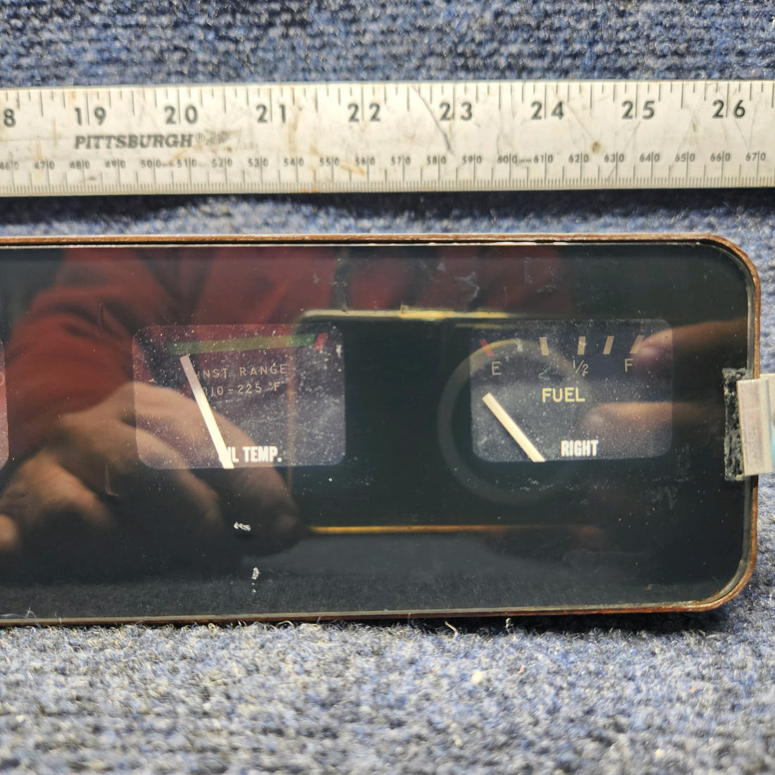 Used aircraft parts for sale, C669507-0101 CESSNA 172K FUEL AND OIL INSTRUMENT CLUSTER "OIL TEMP INOP CUT"