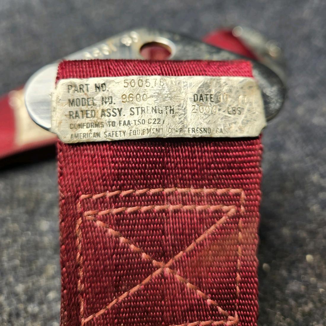 Used aircraft parts for sale, PS50039-4-4A Piper PA32RT-300 SEAT BELT ASSY REAR