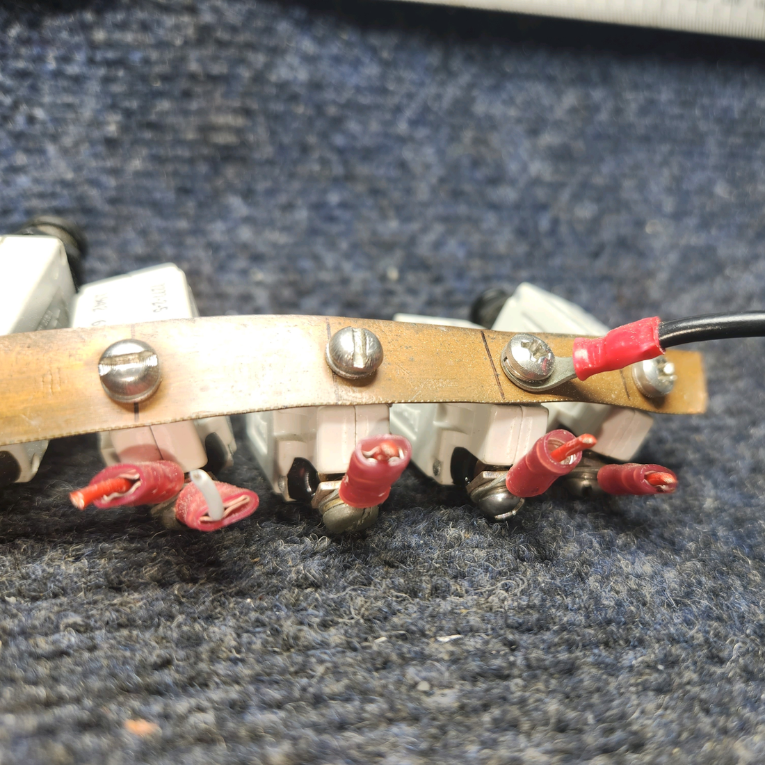 Used aircraft parts for sale, 7274-2-10 , 7277-2-5 , 7277-2-2 klixon Beechcraft A24R Circuit Breaker 2-10AMP/ 5-5AMP / 2-2AMP. Total Nine