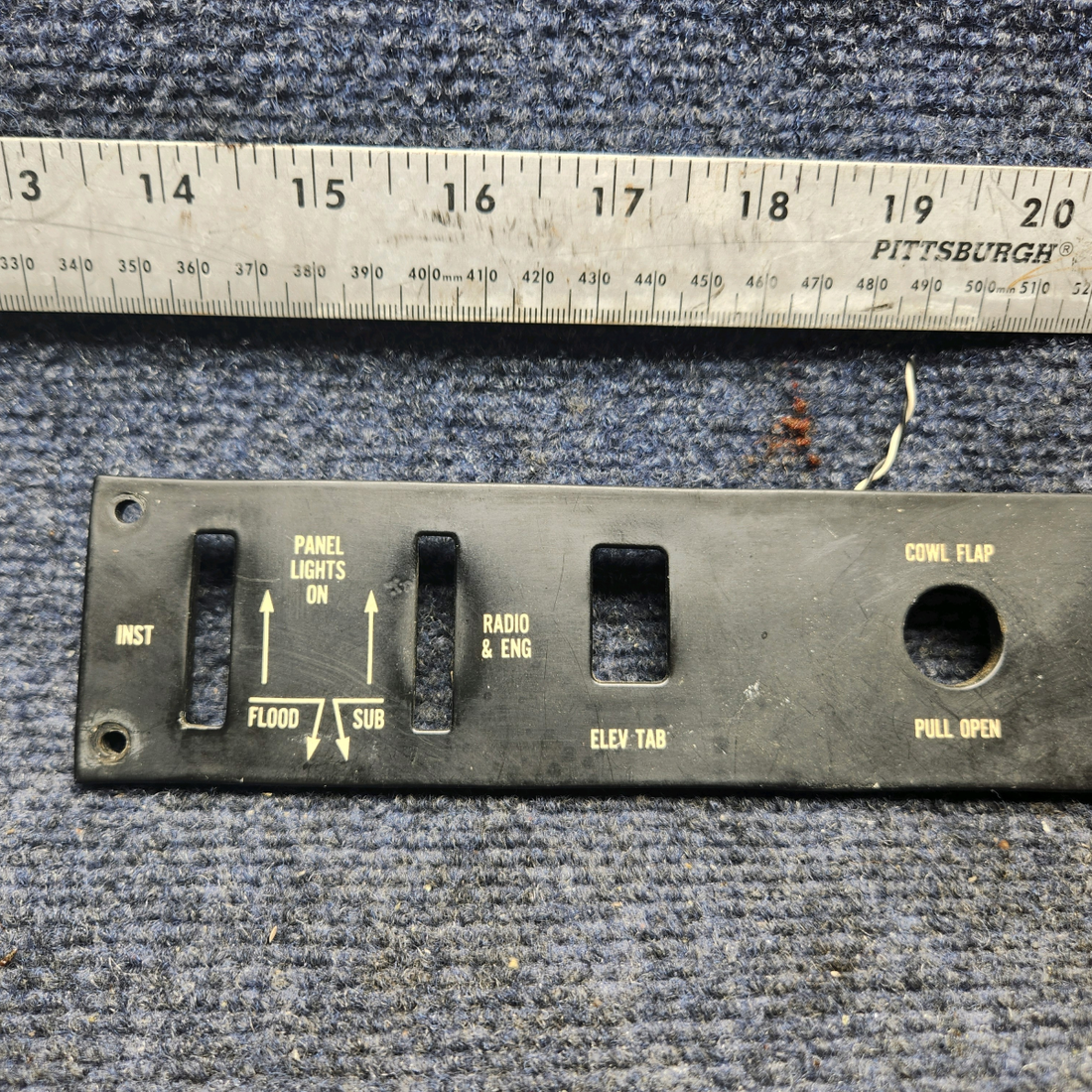 Used aircraft parts for sale, 35-380133-3 Beechcraft F33A GRIMES LIGHTED CENTER SWITCH PANEL (115V)