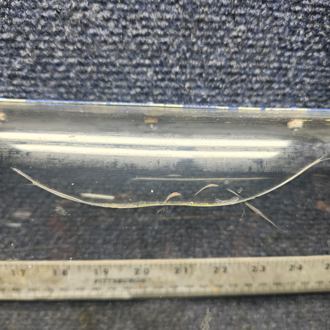 Used aircraft parts for sale, 169-110000-247 Beechcraft A23A Musketeer Custom III LANDING LIGHT WINDOW LH / RH THE PLASTIC IS CRACK SEE PHOTOS