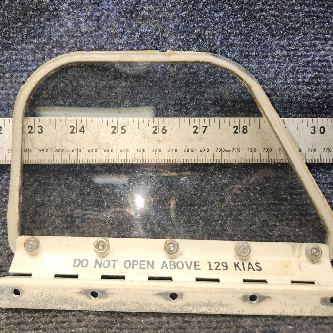 Used aircraft parts for sale, 65896-000 Piper PA32RT-300 Storm Window Assembly with Hinge