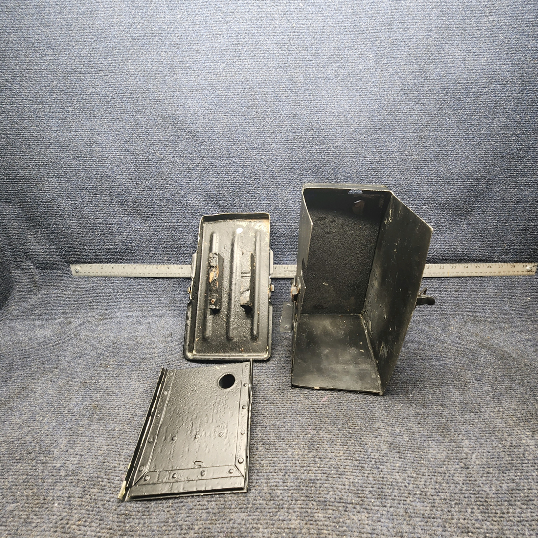 Used aircraft parts for sale, 36-369015-11, 36-369015-13 Beechcraft F33A BATTERY BOX WITH LID AND SIDE PANEL