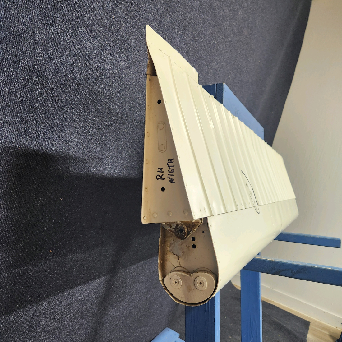 Used aircraft parts for sale, 169-130005-2 Beechcraft A23A Musketeer Custom III AILERON ASSEMBLY RH DAMAGE IN TRAILING EDGE_SEE PHOTOS