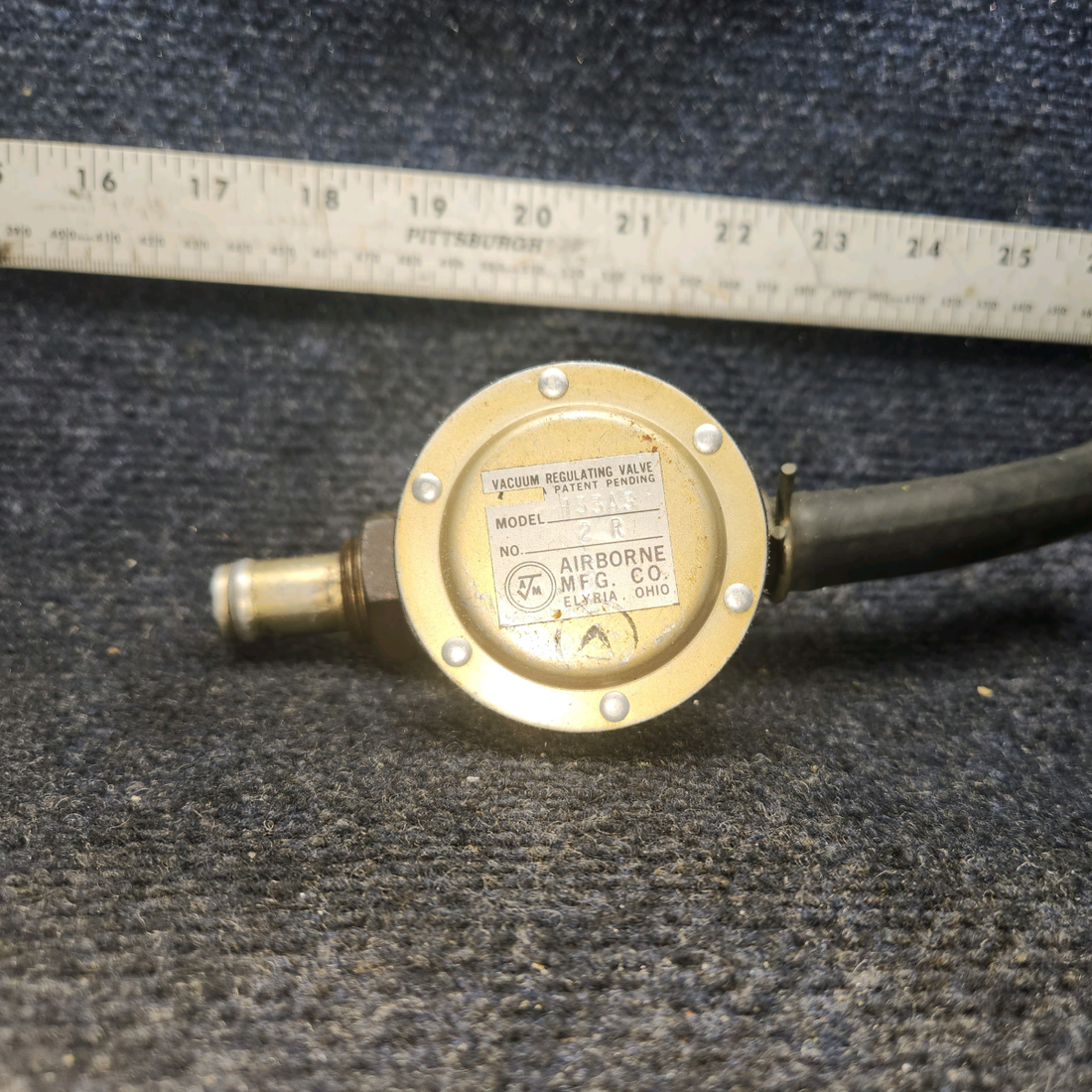 Used aircraft parts for sale, 133A3 Airborne Beechcraft A24R Vacuum Regulator Valve Assembly