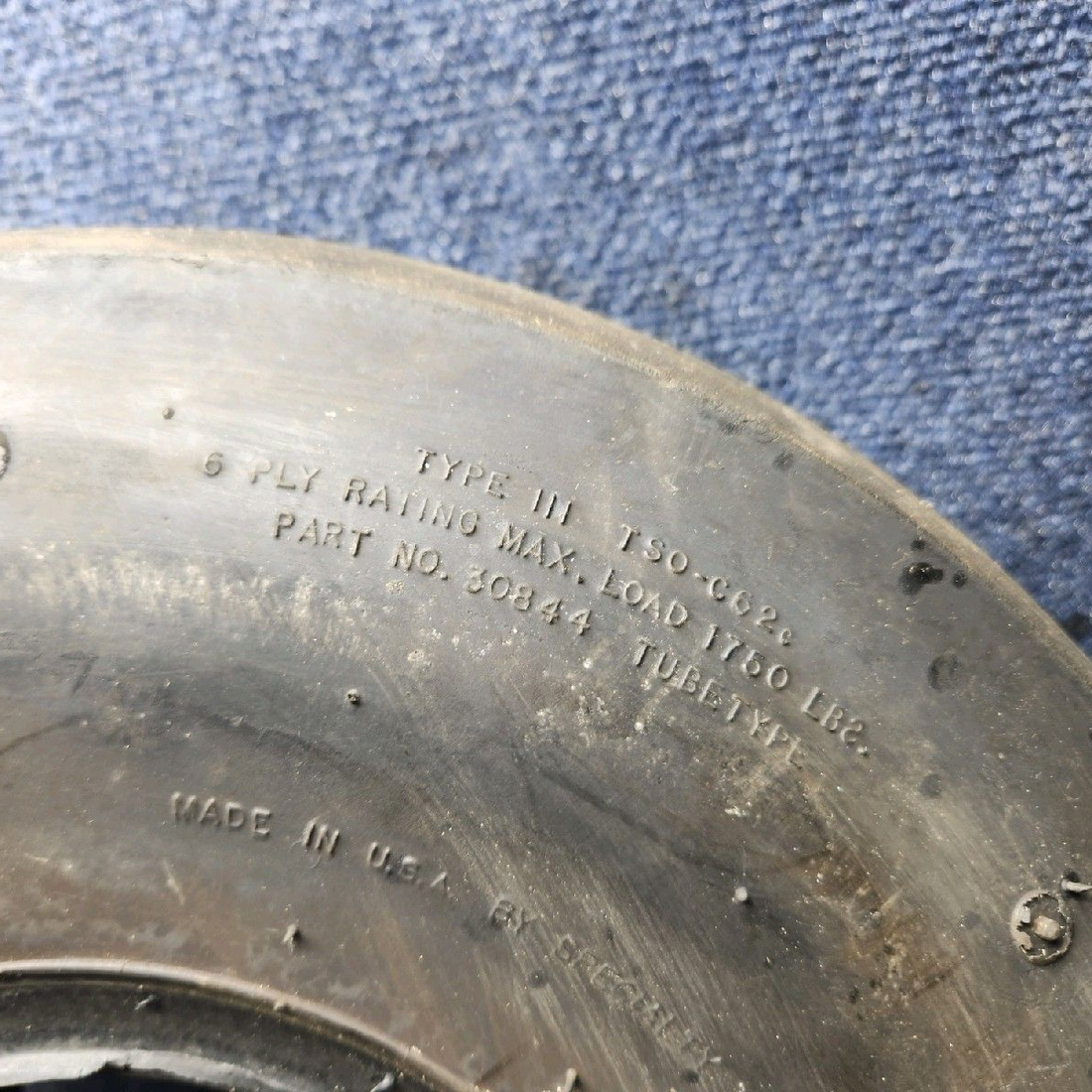 Used aircraft parts for sale, 30843 Air Hawk piper PA-28-181 6.00-6 4-Ply Type III Aircraft Tire with Tube
