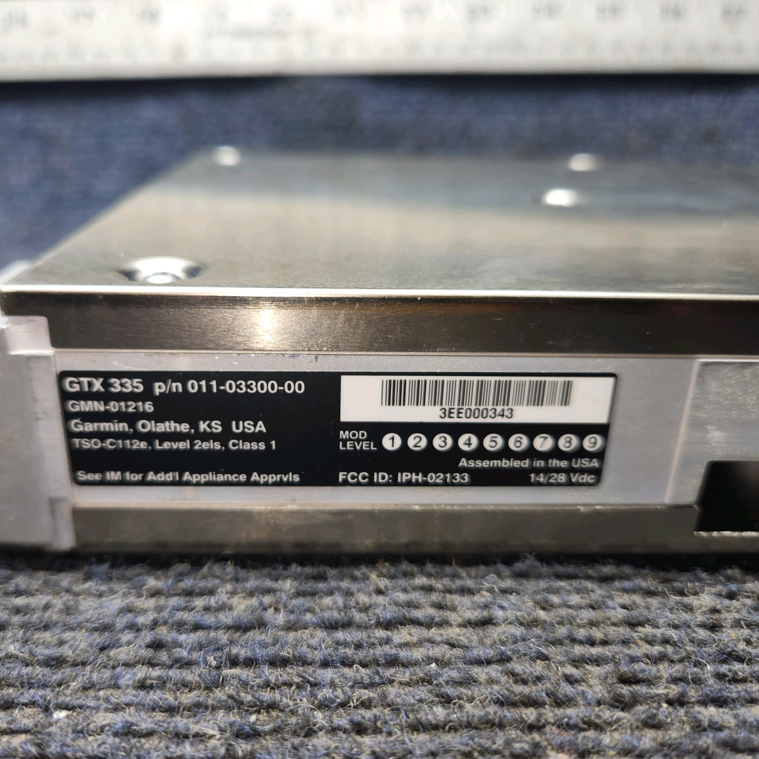 Used aircraft parts for sale, 011-03300-00 Garmin GTX 335 PIPER PA-24-250 ADS-B Out Transponder
