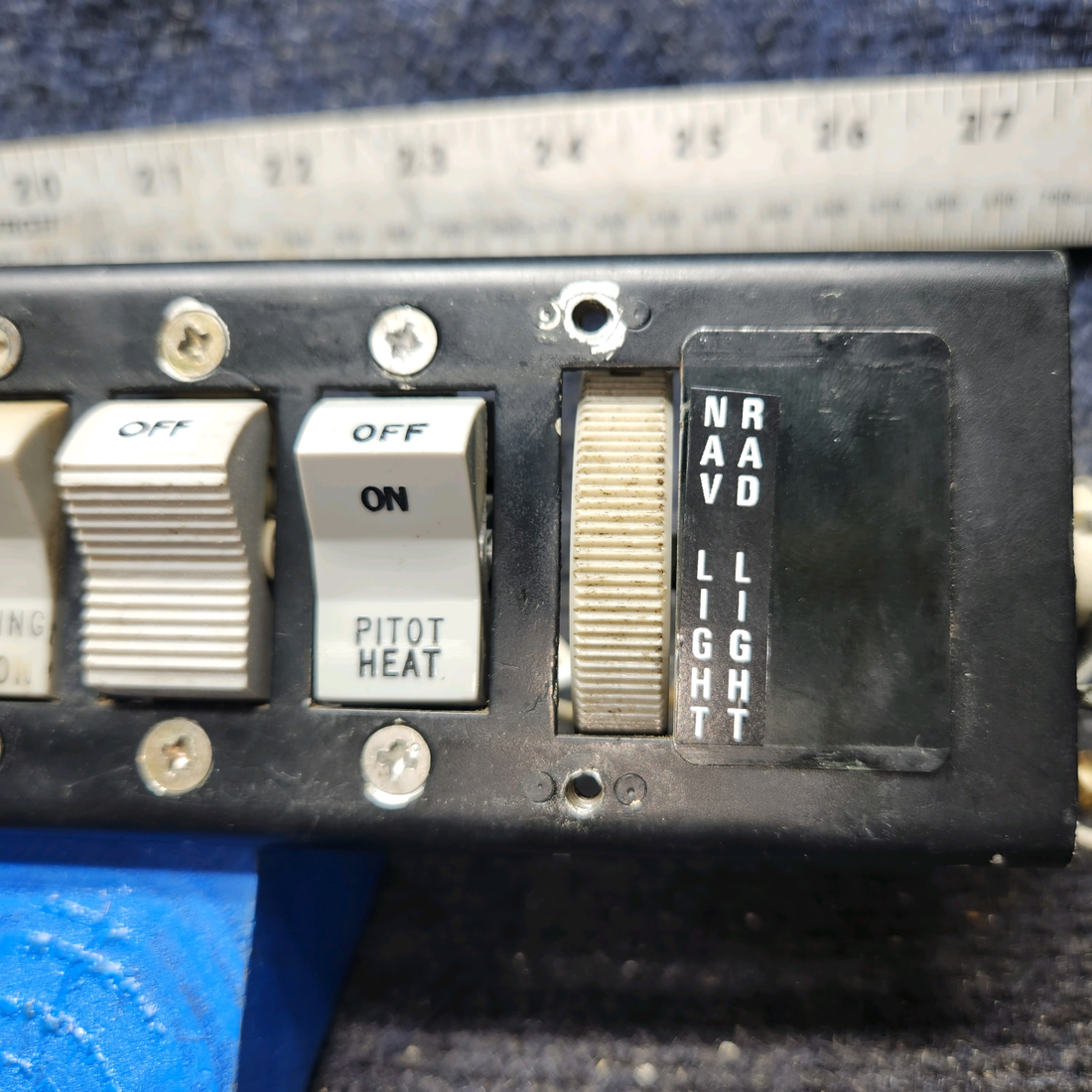 Used aircraft parts for sale, 66643-000 Piper PA28-140 Switch Panel Assembly w/ Potentiometer