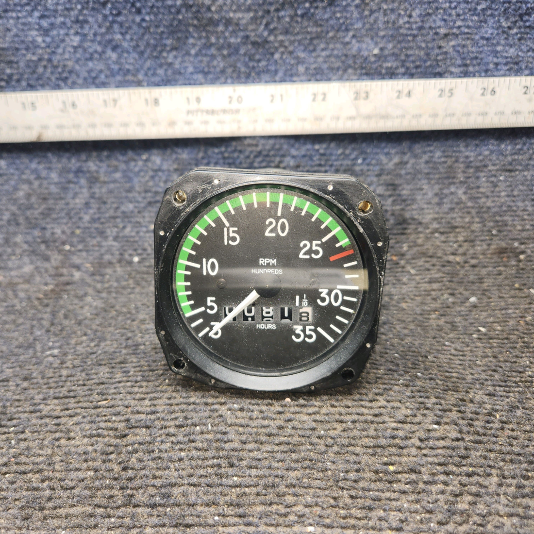 Used aircraft parts for sale, D1-112-5023 Mitchell Piper PA-28-140 RPM Recording Tachometer (Hours: 0081.8)