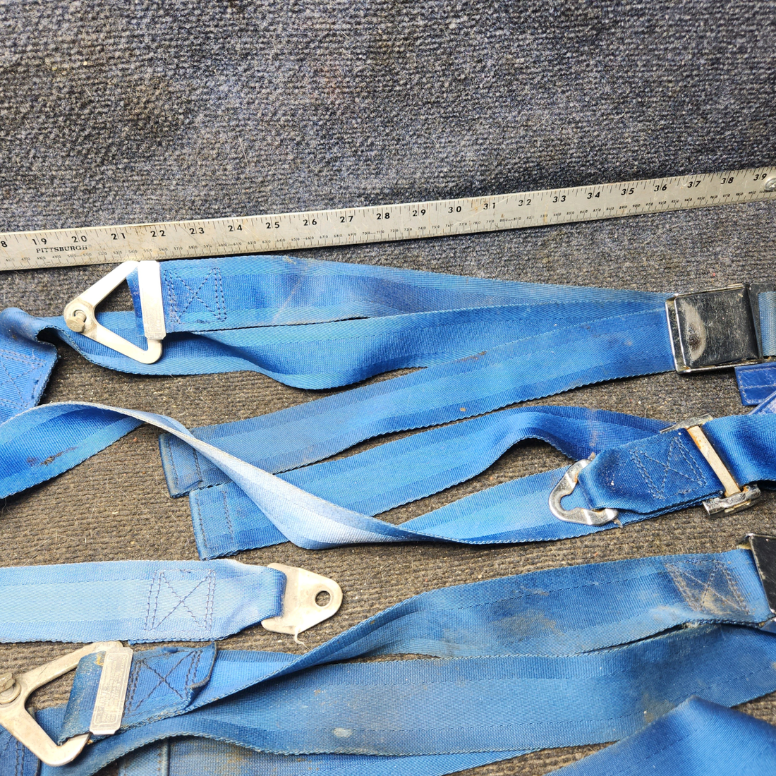 Used aircraft parts for sale, 2-846-745 American Safety cessna 172N Seat Belt Assembly Set with Anchors – Blue