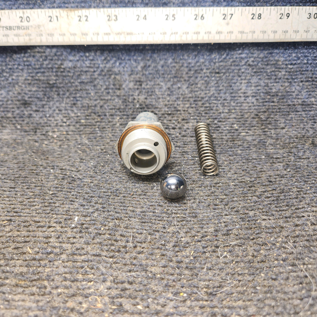 Used aircraft parts for sale, 77808 Lycoming O-320 Piper PA-28-140 Oil Pressure Relief Valve Assembly
