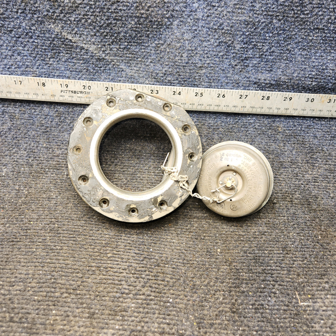 Used aircraft parts for sale, 416-85, 45-921544 Beechcraft 35-33 Fuel Cap Assembly with Adapter