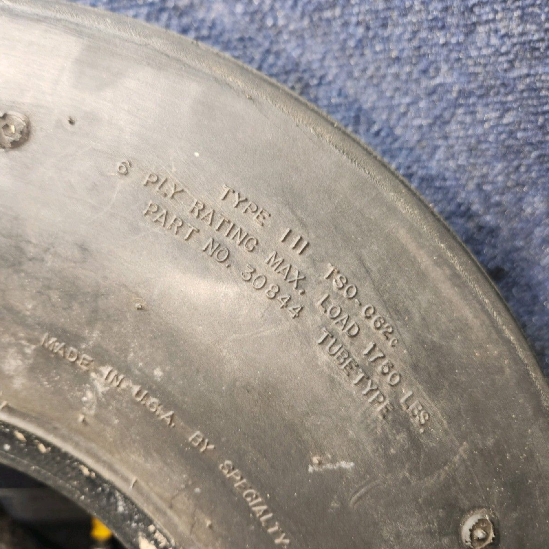 Used aircraft parts for sale, 30843 Air Hawk piper PA-28-181 6.00-6 4-Ply Type III Aircraft Tire with Tube
