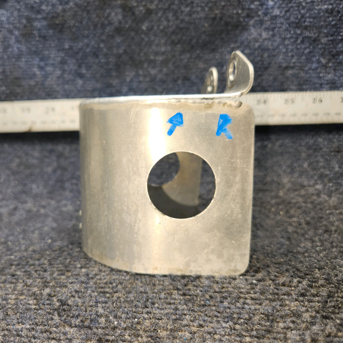 Used aircraft parts for sale, 63422-000 Piper PA28-140 Fuel Pump Baffle - has a crack on weld
