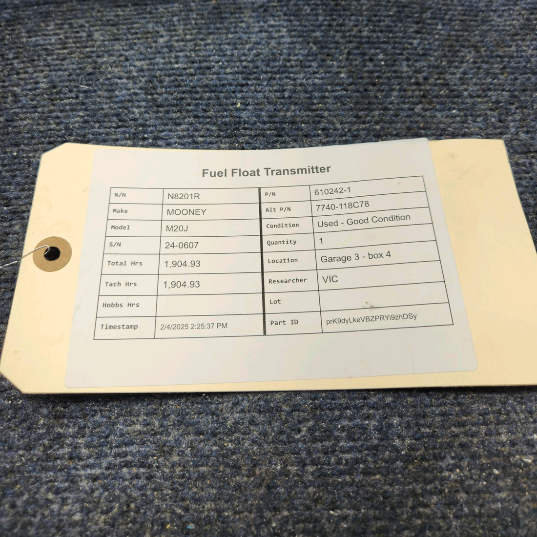 Used aircraft parts for sale, 610242-1 MOONEY M20J FUEL FLOAT TRANSMITTER