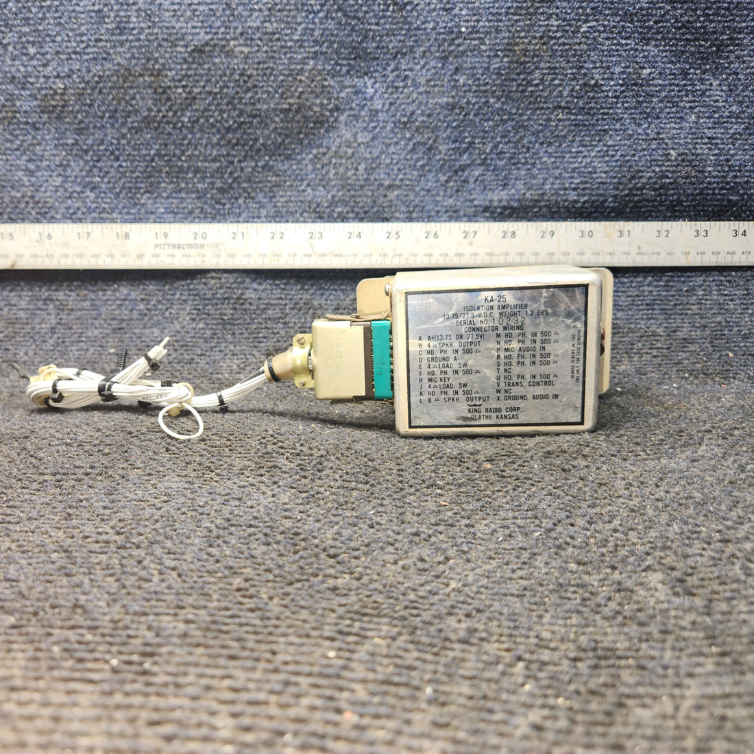 Used aircraft parts for sale, KA-25 King Radio Beechcraft 35-33 Isolation Amplifier