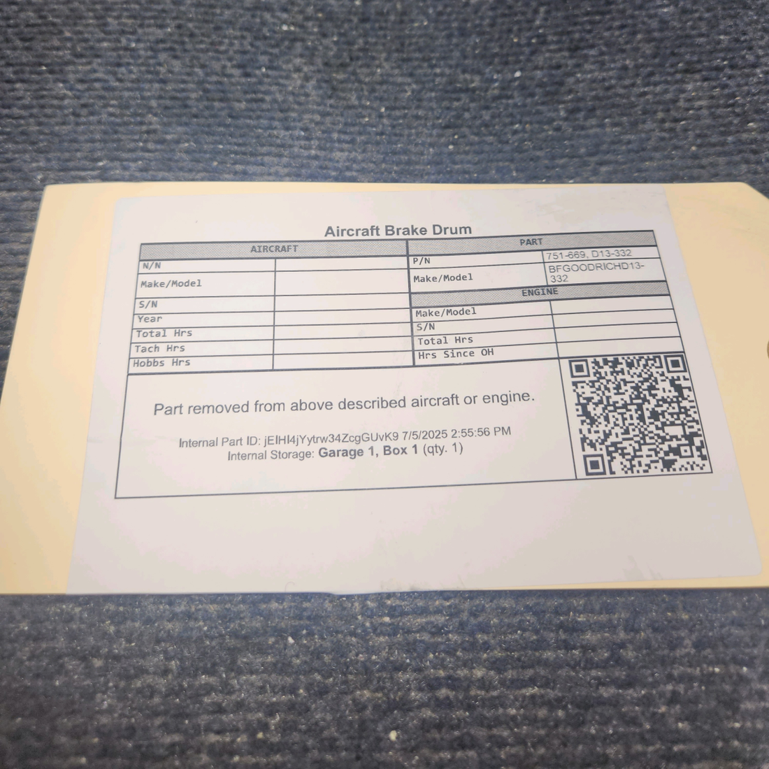 Used aircraft parts for sale, 751-669 BFGOODRICH D13-332 Aircraft Brake Drum