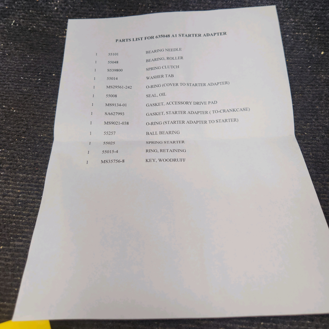 Used aircraft parts for sale, 635048A1 Continental O-300D Cessna 172F Started Adapter Classic Style