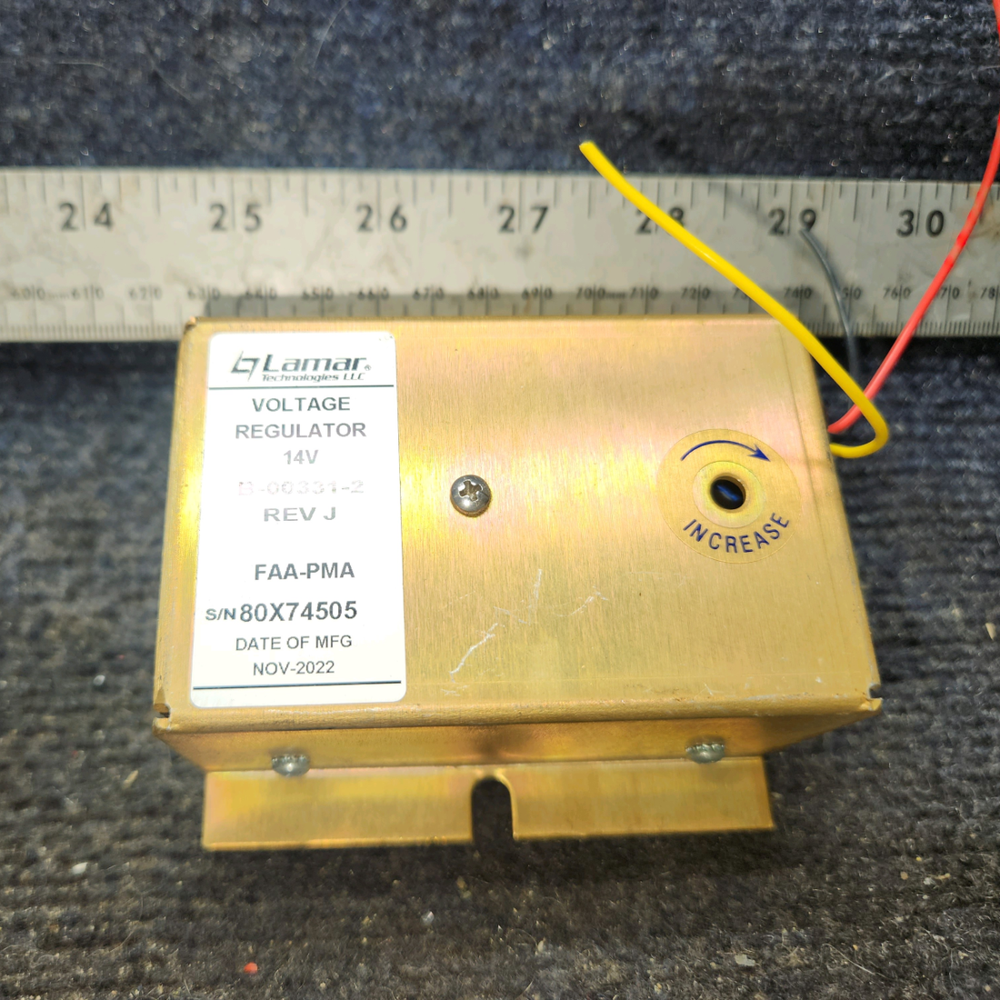 Used aircraft parts for sale, B-00331-2 Lamar piper PA-28-181 Voltage Regulator (Volts: 14)