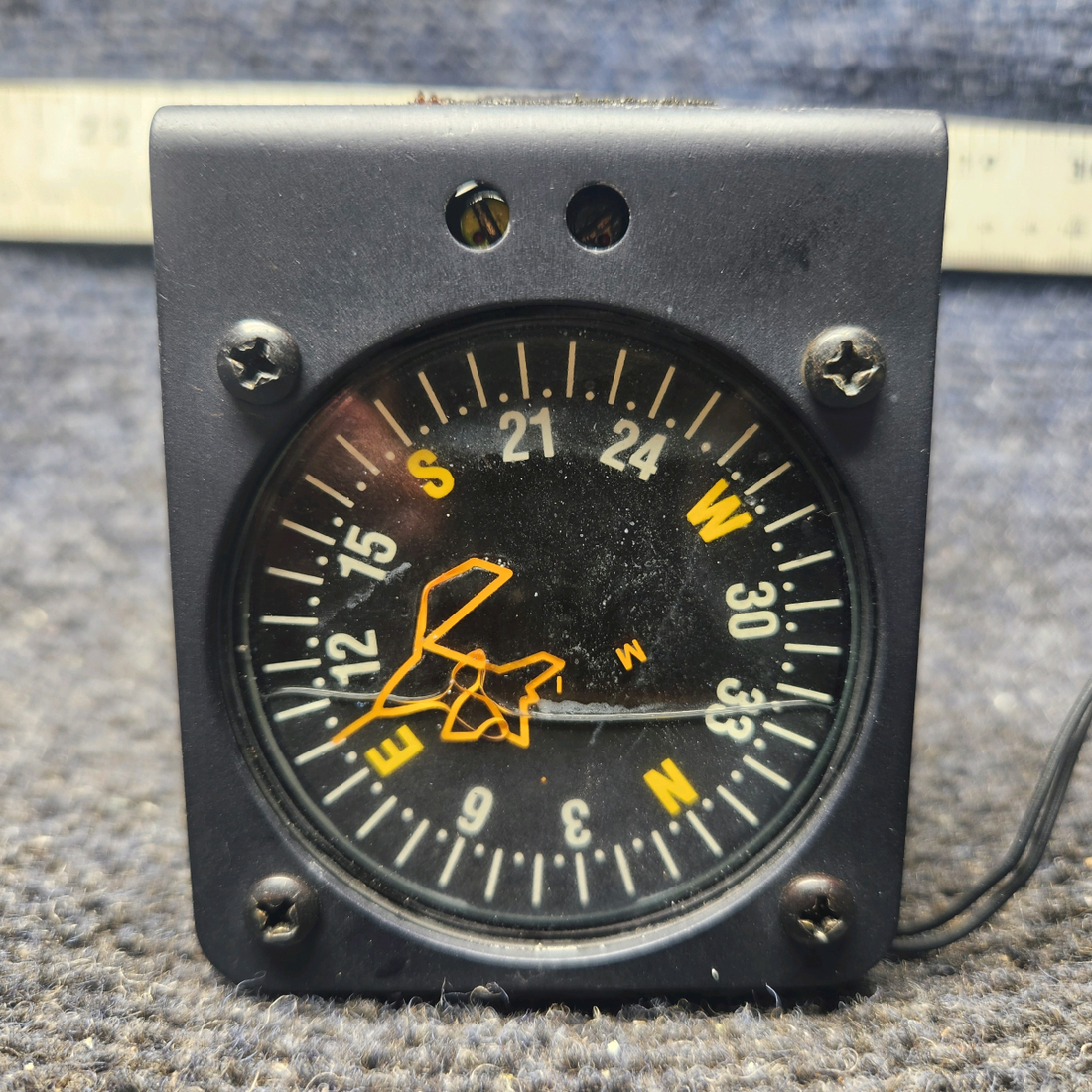 Used aircraft parts for sale, PAI-700 Precision Aviation, Inc Cessna 172 Vertical Card Magnetic Compass 14V Light Low on Fluid