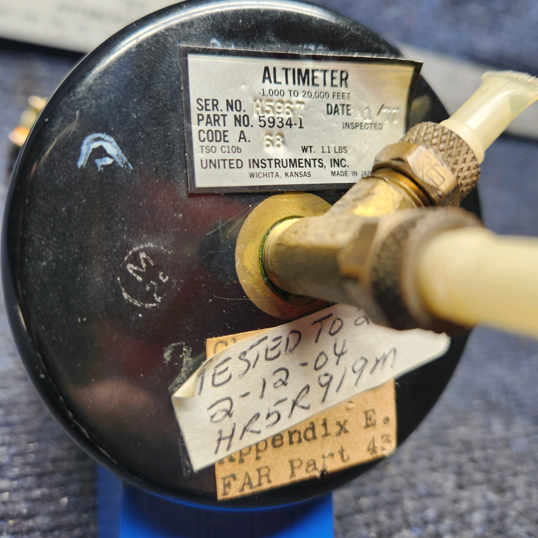 Used aircraft parts for sale, 5934-1 United Instruments MOONEY M20J - Year 1978 ALTIMETER INDICATOR (CODE: A.68)