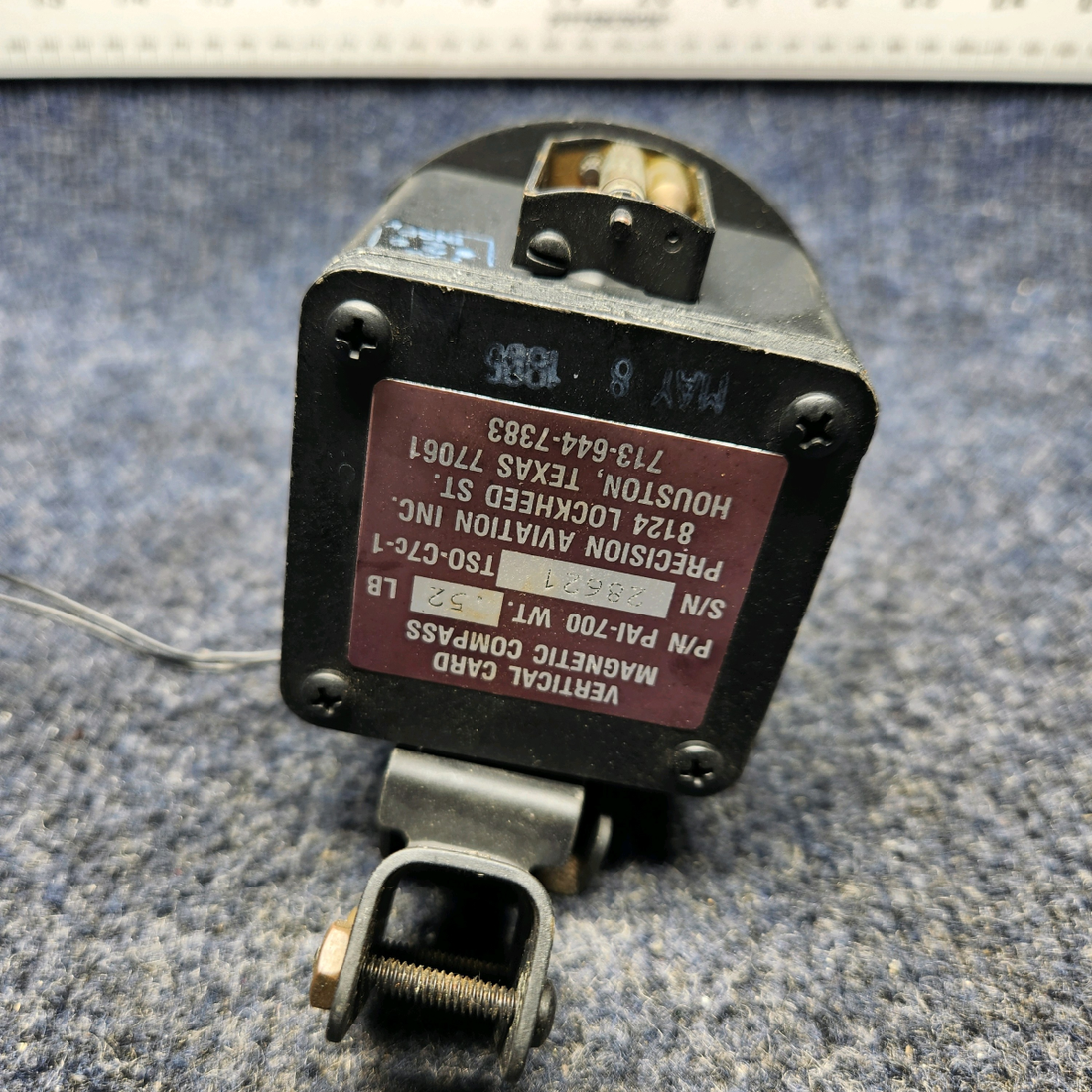 Used aircraft parts for sale, PAI-700 PIPIR PA32RT-300 PRECISION AVIATION MAGNETIC COMPASS W LIGTH 12VOLTS/PIPER MOUNT